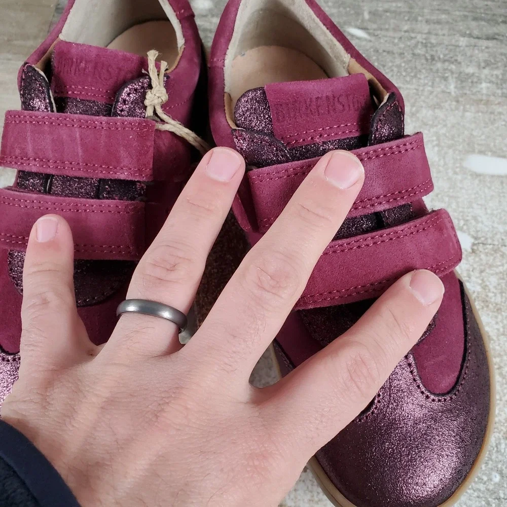Birkenstock Kids Davao‎ Shoes Sz 1 EU 32 Mixed Leather Sneakers Plum